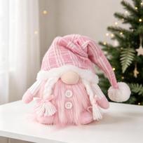 Light Up Christmas Gnome Figurine with Sequin Knit Hat - Holiday Gnome Ornament for Christmas Tree Decor Party One Size