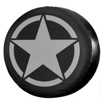 1Pcs Car Pu Leather Spare Tire Cover Military Tactical US Army Star For Land Rover Mitsubishi Sunscreen Waterproof Wheel Covers 17inch