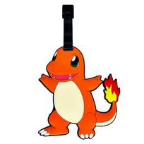 Xl Pvc Silicone Luggage Tag With Adorable Cartoon Characters Charmander red