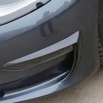 2Pcs Carbon Fiber Front Foglight Eyebrow Eyelids Cover Trim Replacement for Tesla Model 3