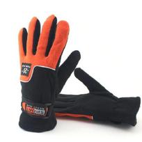 1 Pair Full Finger Fleece Gloves Men's and Women's Winter Outdoor Windproof Warm Gloves Suitable for Riding, Fishing, Skiing Orange (Women) red