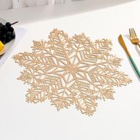6pcs Hollow Table Mat Heat Resistant Insulation Pad Kitchen Accessories Snowflake Placemat  Hotel Style E