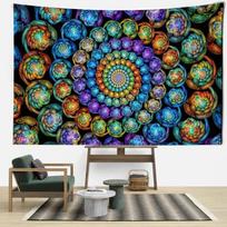 VIKAMA Boho Psychedelic Tapestry, Vibrant Rainbow Mandala Wall Art Cloth for Bedroom, Living Room, Dorm & Bohemian Decor 150X200CM