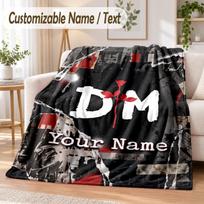 Custom Text Flannel Blanket Depeche Mode Print Warm Cozy Blanket Home Sofa Bedding 80cmx120cm black