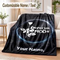 Custom Text Flannel Blanket Depeche Mode Print Warm Cozy Blanket Home Sofa Bedding 80cmx120cm