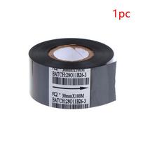 Fc2 30Mm*100M Juodas terminio spausdinimo juostelė štampavimo staklių spausdintuvui Rašalas Šilumos perdavimo juosta Spausdinimo data 1Pcs black