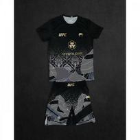 UFC Training Set Men Women Boxing Muay Thai Kickboxing Gym Workout Compression Short Sleeve Top Shorts Kids XL 120