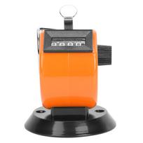 BERM Hand Tally Counter 4-Digits ABS Plastic Shell Mechanical Handheld Counting Tool with Hook BaseOrange orange