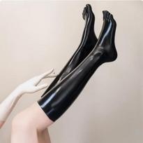 Seksualios Latekso Kojinės Pirštams Ilgos / Trumpos Guminės Kojinės Vyrams Moterims Drabužiai L black