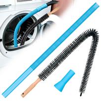 Dryer Vent Cleaner Kit with Lint Brush Flexible Vacuum Hose Attachment Universal Connector for Removing Built-Up Lint in Laundry Room Deep Reach blue