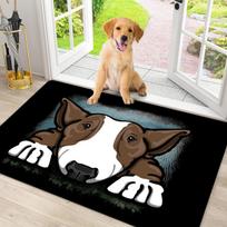 VIKAMA Cartoon Bull Terrier Welcome Door Mat Non Slip Washable Indoor Outdoor Floor Mat Home Decor 43X75CM