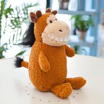 30~40cm Smile Big Teeth Plush Toy Stuffed Soft Doll Toothy Bat Cat Dinosaur Pink Pig Shake Mutt Lion Toys Kids Xms Great Gifts 30cm orange