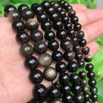 Obsidiano karoliukai, 6mm 61pcs