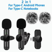 K3 Wireless Lavalier Microphone: Dual Connector with Noise Reduction for Live Streaming and Recording