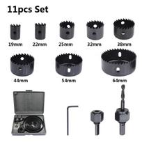 6/10/16Pcs 19 To 127Mm Hole Saw Set Wood Crown Drill Bit For Gypsum Board Wood Pvc Plastic Metal Woodworking Tools 11pcs
