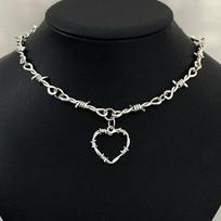 Xiaomi Small Wire Brambles Iron Heart Choker Necklace for Women Hip-hop Gothic Punk Style Barbed Wire Little Thorns Chain Choker Gifts black