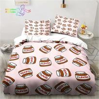 Nutella Pattern Cartoon Bedding Set Single Twin Full Queen King Size Bed Set Adult Kid Bedroom Bedding Gift 70x133cm 2pcs