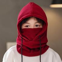 Polar Fleece Mask Hood Beanies Solid Color Hike Cycling Cap Casual Helmet Hat  Hiking brown