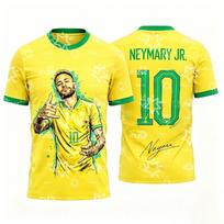 2026 Neymar Jr. Brazil Team Football Jersey Match & Training Kit Summer Sports  T-Shirt Children's Clothing Tee Y2k S