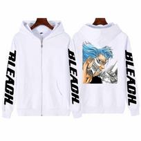 Bleach Grimmjow Jaegerjaquez Anime Zipper Hoodies Harajuku Cartoon Streetwear Long-sleeved Men Winter Warm zip up jacket coat S white