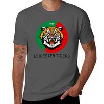 Leicester Tigers Logo Rugby Team Classic Sports Gift Tshirt Work Outdoor Short Sleeve Tee Tshirt 2XL black
