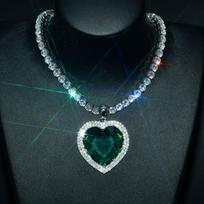 Warm Titanic Heart Sea Necklace for women's blue-red Crystal Romantic pendant necklace fashion wedding jewelry gifts1 black