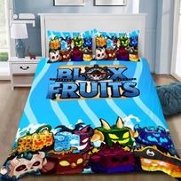 3D Game B-Blox F-Fruits Cartoon Bedding Set Duvet Cover Set 2/3piece set Single Double King Size For Kids Birthday Gift 135x200cm (3pcs)