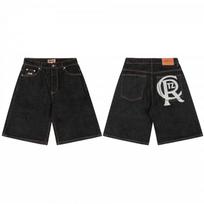 CORTEIZ Streetwear Denim Shorts Casual Loose Fit Fashion 30 black
