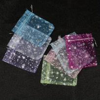 Organza Maišeliai Papuošalams ir Dovanoms,  Baltas