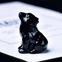 Krištolinis vilkas, 3,5 cm, Obsidianas