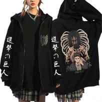 Anime Attack on Titan Zipper Hoodies Mikasa Ackerman Eren Jaeger Wings of Freedom Zip Up Sweatshirts Long Sleeves Jacket Caots M juoda