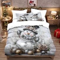 3Pcs Christmas Duvet Cover Set Santa Claus Flannel Pillowcases Digital Printed Bedding Set for Queen King Bed Warm Bed Linen 140x210cm