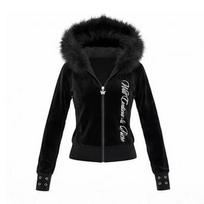 2KWEIRD Y2K Harajuku Gothic Women's Hoodie Sexy Slim Chic Suede Fur Collar Letter Print Cardigan Sweatshirt Aesthetic Female Streetwear L