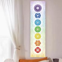 VIKAMA Seven Chakra Lotus Vertical Wall Tapestry Spiritual Bohemian Wall Hanging Meditation Bedroom Home Decor 100X150CM