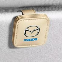 Magnetic Leather Car Sun Visor Sunglasses Holder Multifunctional Card Ticket Storage Clip Interior Accessories For Mazda 2 3 6 C Mazda gray