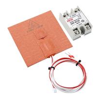 Heated Bed Silicone Heater Pad for 3D Printer 220V/100W Heating with Adhesive Sticker