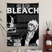 Bleach Monochrome Manga Collage Wall Tapestry - Ichigo Kurosaki Art, Stylish Room Decor for Shonen Anime & Manga Fans 150X180CM