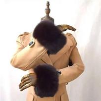 100% Real Fox Fur Cuffs Winter Natural Warm Oversized Arm Warmmer Wristband High Quality Coat Jacket Sleeve Fashion Luxury Cuffs 30CM   12CM