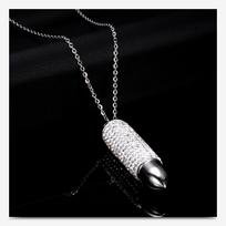 16MM Kulka Inkrustuotas Titano Plieno Pakabukas Kulkos Dėklo Karoliai Pakabukas 50cm (Necklace Size） black