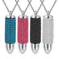 16MM Kulka Inkrustuotas Titano Plieno Pakabukas Kulkos Dėklo Karoliai Pakabukas 50cm (Necklace Size） pink