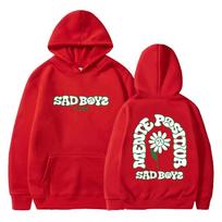 Junior H Sad Boyz 4 Life Merch Flower Hoodie World Tour Long Sleeve Streetwear Women Men Hooded Sweatshirt Hip Hop Clothes S