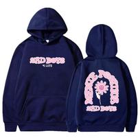 Junior H Sad Boyz 4 Life Merch Flower Hoodie World Tour Long Sleeve Streetwear Women Men Hooded Sweatshirt Hip Hop Clothes S black