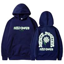 Junior H Sad Boyz 4 Life Merch Flower Hoodie World Tour Long Sleeve Streetwear Women Men Hooded Sweatshirt Hip Hop Clothes S black