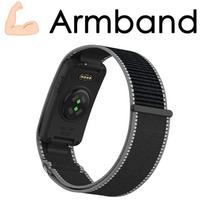 Nailoninis žasto dirželis Garmin CIRQA išmaniajai apyrankei, lengvas, reguliuojamas, pralaidus orui, sportinis pakaitinis apyrankės dirželis Garmin CIRQA Garmin CIRQA Smart black