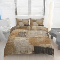 Newspaper Duvet Cover Set, Vintage Black White Newspaper Bedding Set, Retro Poster Collage Comforter Cover with Zipper and Ties 90×200cm&Duvet Cover