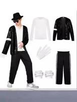 Michael Jackson Costume Cosplay Dance Star Adult Party Clothing Hip Hop Stage Outfits 150 black