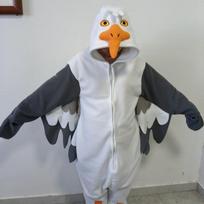 Popular cartoon one-piece pajamas animal couple themed Halloween seagull fleece loungewear XL gray