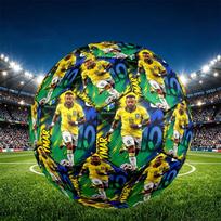 Neymar Jr Print Size 5 Soccer Ball, PU Wear Resistant Football for Match Training and Daily Practice, Birthday Gift for Soccer Fans Size 5