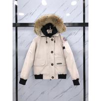 Canadian women's down jacket big fur collar winter warm tooling bomber jacket S