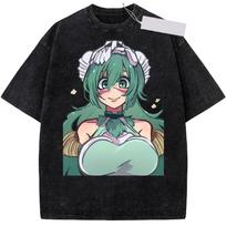 BLEACH Nelliel Tu Odelschwanck T-shirt Vintage Washed Oversized T Shirt Men's Clothing Summer High Quality Pure Cotton Tees Tops XL